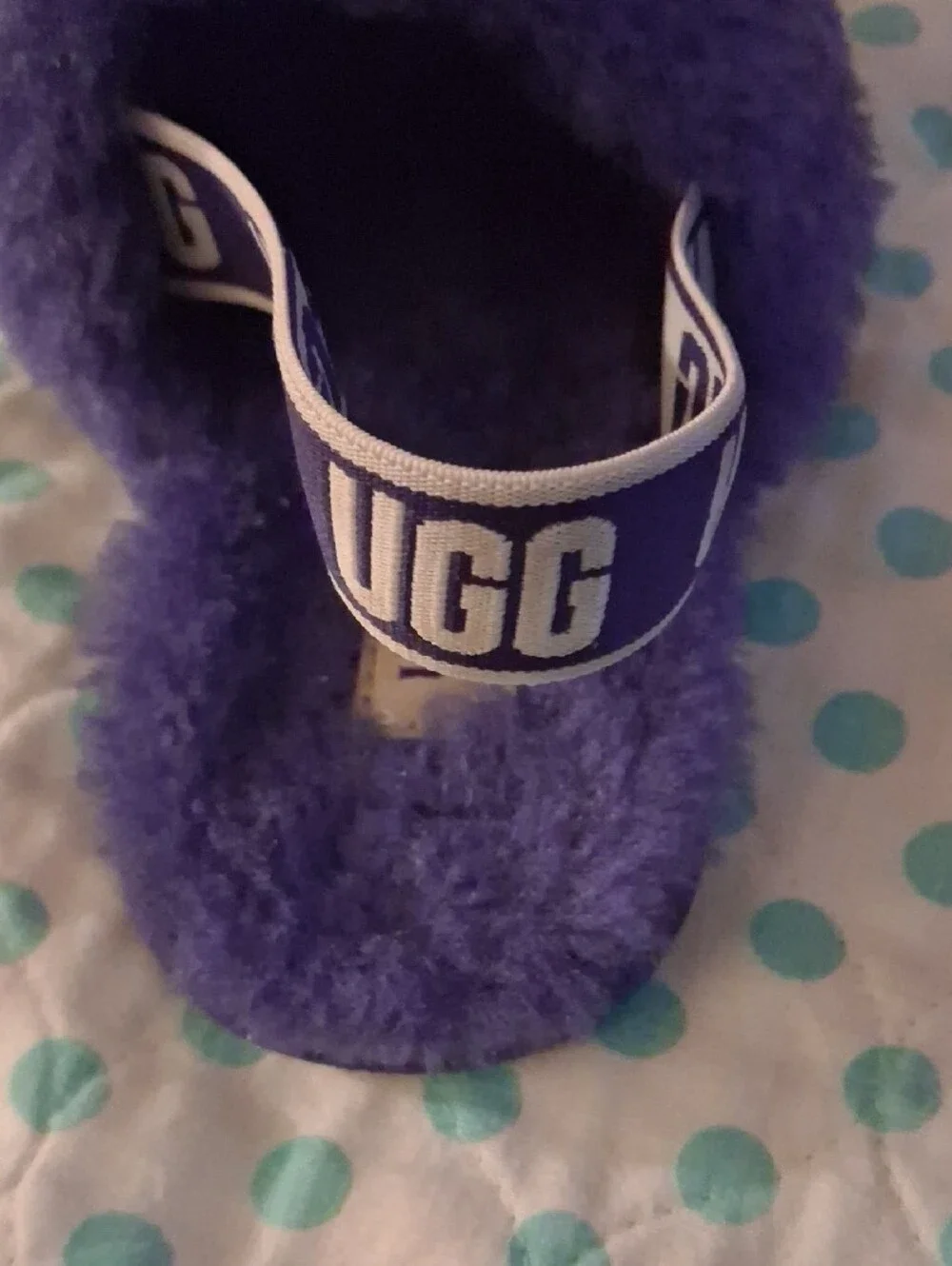 Kids  Uggs Plush Slide Sandals - Purple Sz